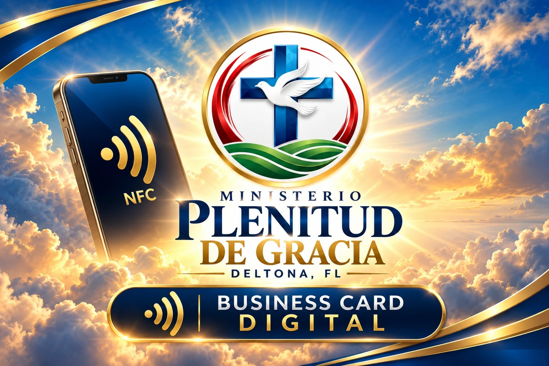 Parte trasera de la business card digital NFC de Ministerio Plenitud de Gracia